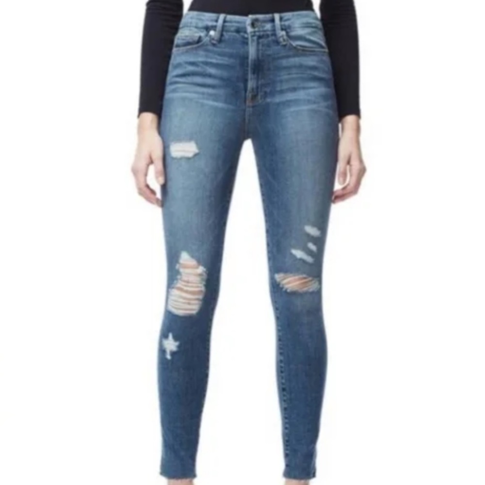 Good American Good Waist Distressed Denim, size 4/27